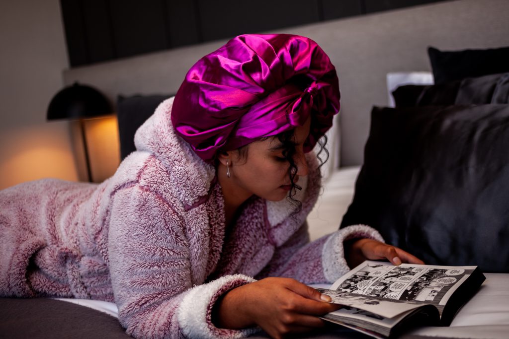 Relaxing in The H Word's Fuchsia Bonnet